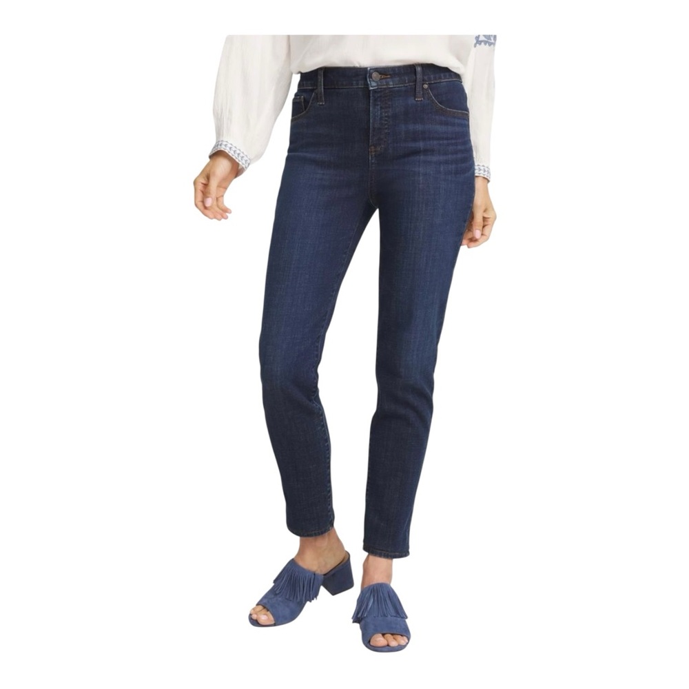 Chico's Girlfriend Slim Ankle Jeans in Dark Indigo Sz 1.5 (10) EUC